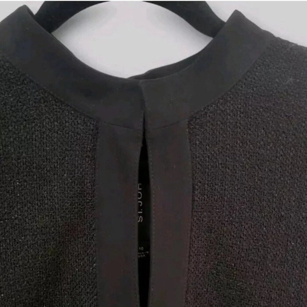 St John Sleeveless Textured Knit Dress Sz 10 Black